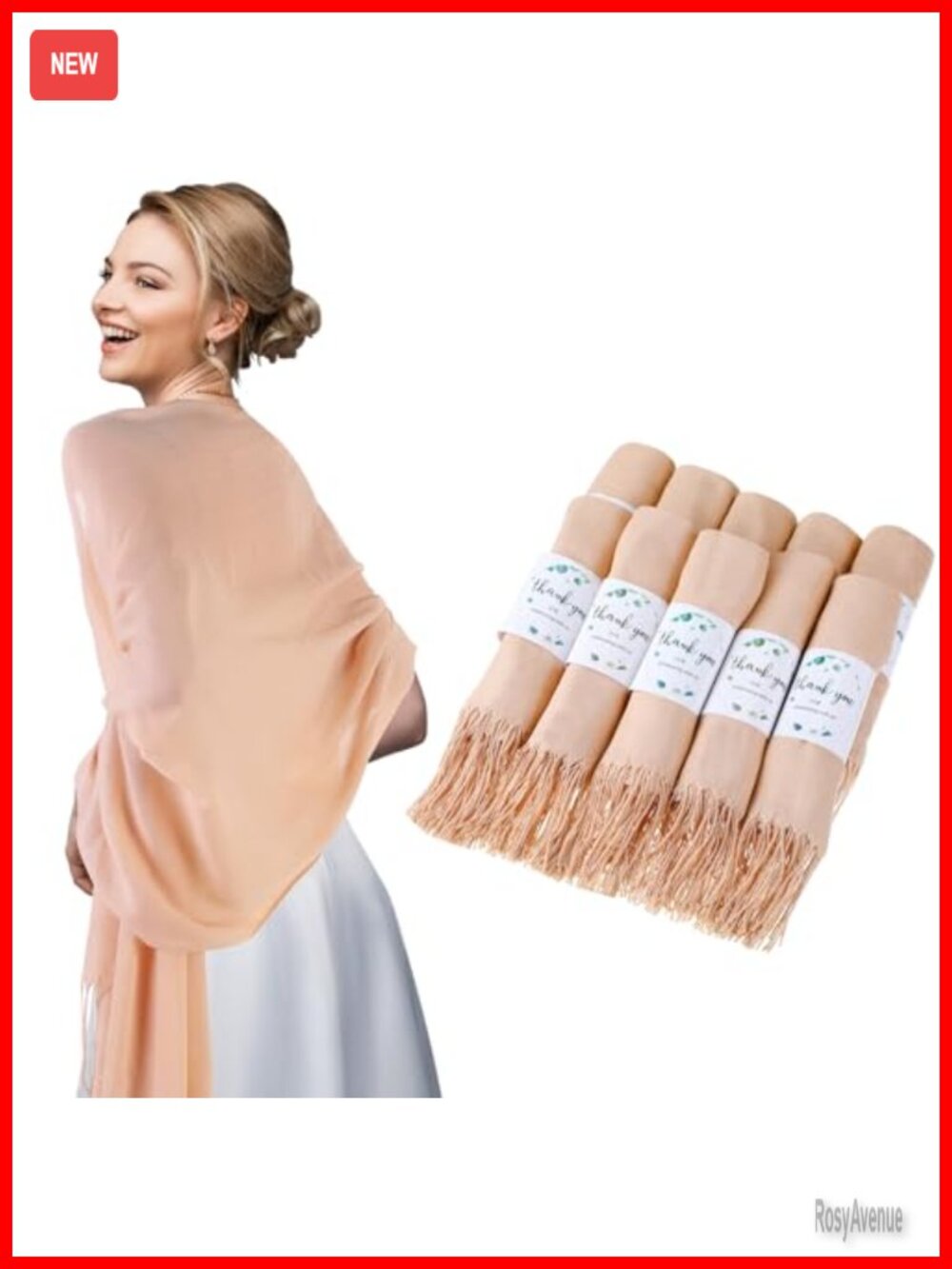 Wedding Shawl Wraps 50 Pack Bulk Soft Pashmina Scarves